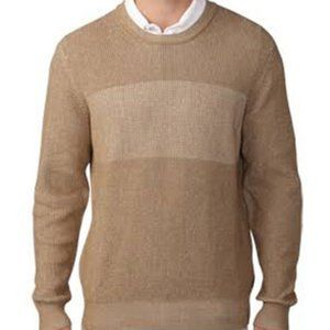 Men's Ashworth Pima Crew Neck Twisted Cotton Sweater Driftwood  Brown M NWT